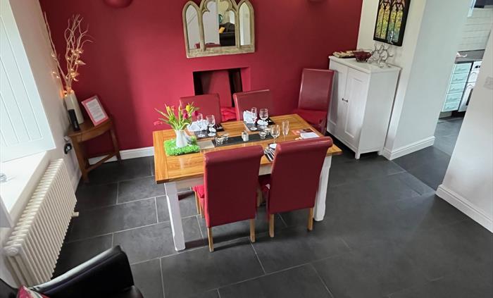 Tintern Abbey Cottage  dining room seen from above